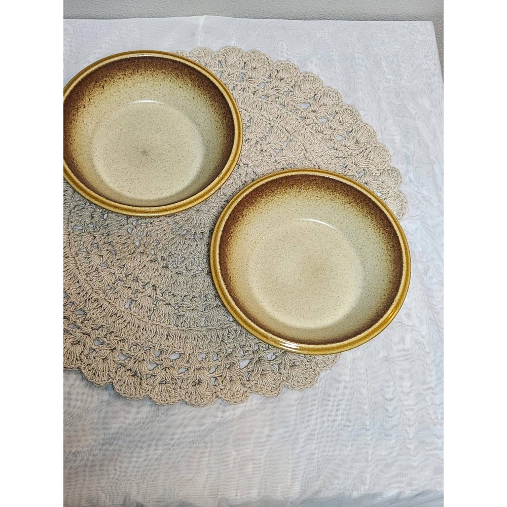 Mikasa Style-Kraft Cordon C9000 Stoneware Bowls Set of 2 Brown Speckled Japan